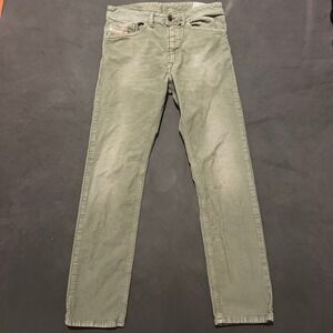 Diesel Braddom Stretch Corduroy Pants Olive Green‎ Mens Size 30 (32x31) Slim